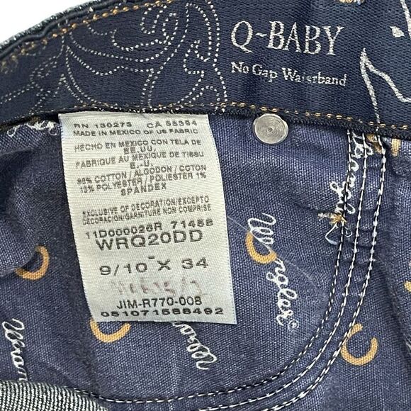 Wrangler Women's Denim Jeans Q Baby No Gap Waistband Dark Wash Size10 HEMMED - Picture 6 of 11